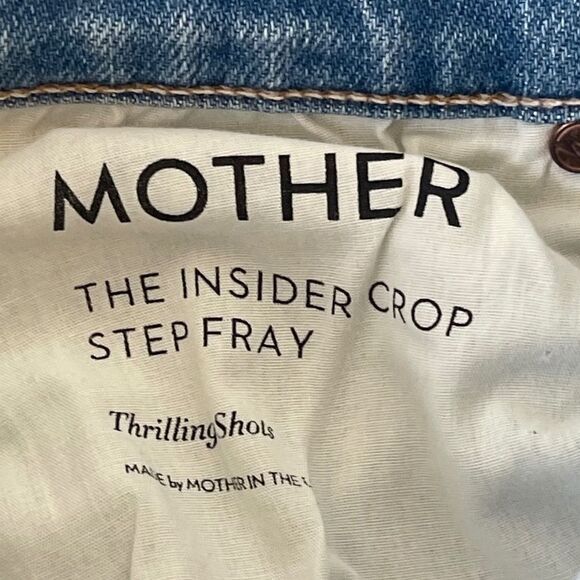 Mother The Insider Crop Step Fray Jeans Thrilling Shots Sz 24 - Picture 6 of 13